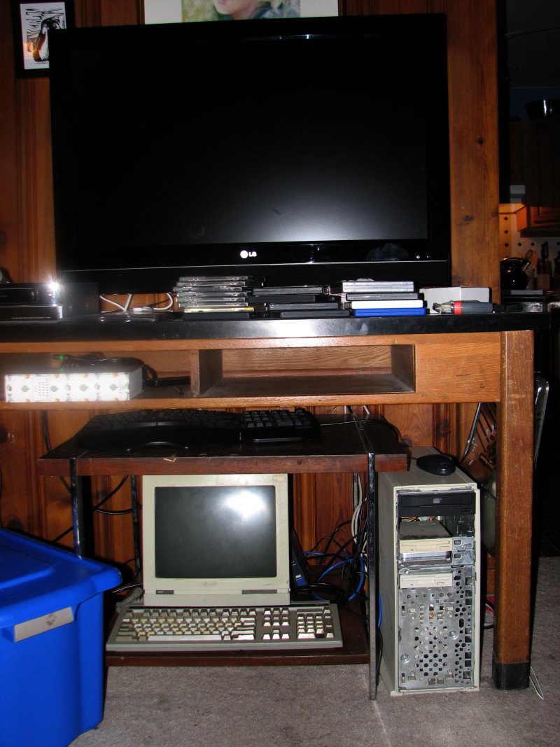 the tv and computer setup